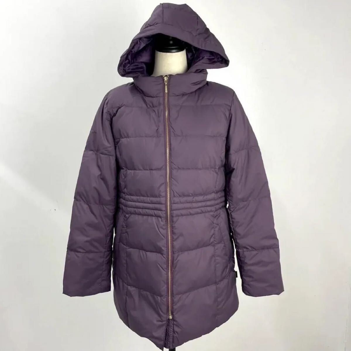 新品 フード付き ウエストスピンドル ダウンコート クロコダイル L パープル CROCODILE_画像6