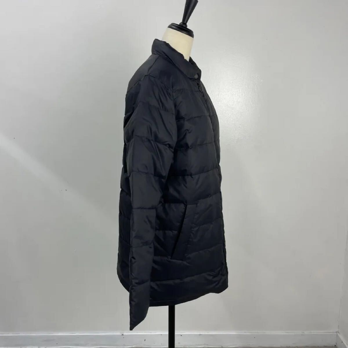 Crocodile ダウン風ジャケット 軽量 中綿 ロング丈 アウター 黒 LL ブラック クロコダイル_画像3