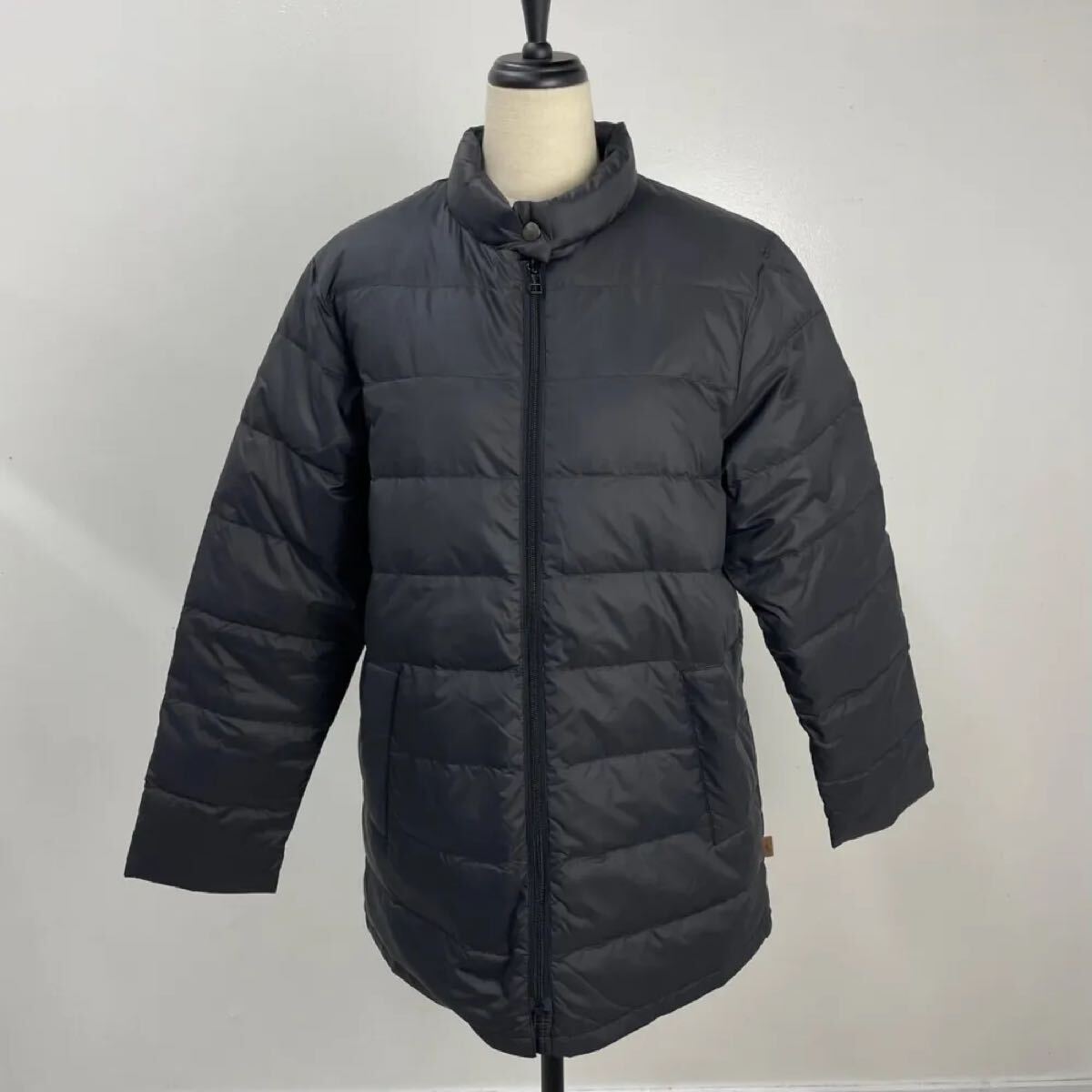 Crocodile ダウン風ジャケット 軽量 中綿 ロング丈 アウター 黒 LL ブラック クロコダイル_画像4