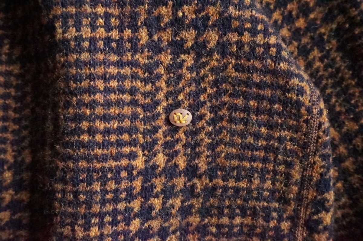 *23 год покупка × обычная цена 6.2 десять тысяч иен ×....sheto Land шерсть * лоскутное шитье . трубчатая обводка твид вязаный жакет *45rpm 45R быстрое решение мужской 