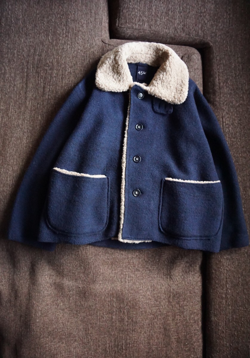 *22 год покупка × float ... боа. .... мягкий температура .. чувство * темно-синий цвет . симпатичный вязаный жакет *45rpm 45R мужской . куртка-блузон 