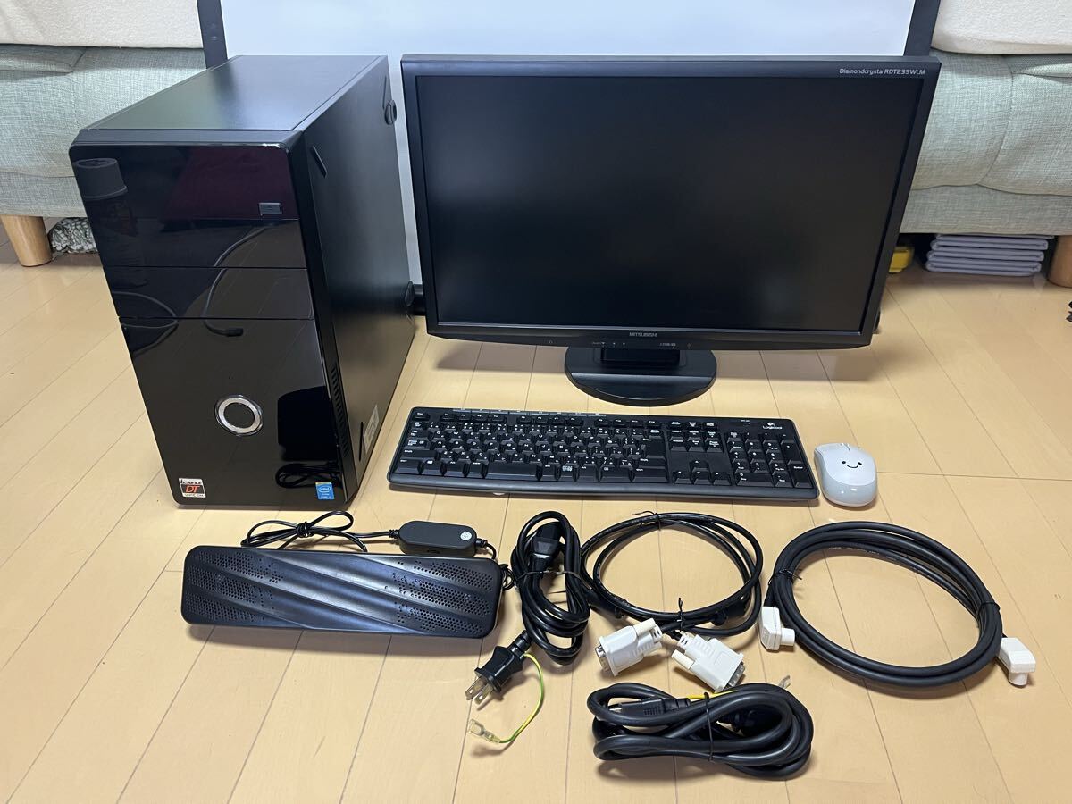 Windows11 Office2021 テレビチューナー付きデスクトップパソコン 23インチフルHD液晶 Corei7 4770 16GB SSD 500GB + HDD 1TB スピーカー_画像1