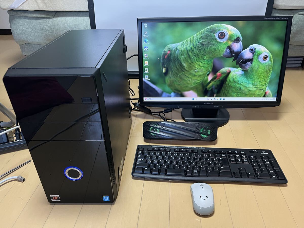 Windows11 Office2021 テレビチューナー付きデスクトップパソコン 23インチフルHD液晶 Corei7 4770 16GB SSD 500GB + HDD 1TB スピーカー_画像2