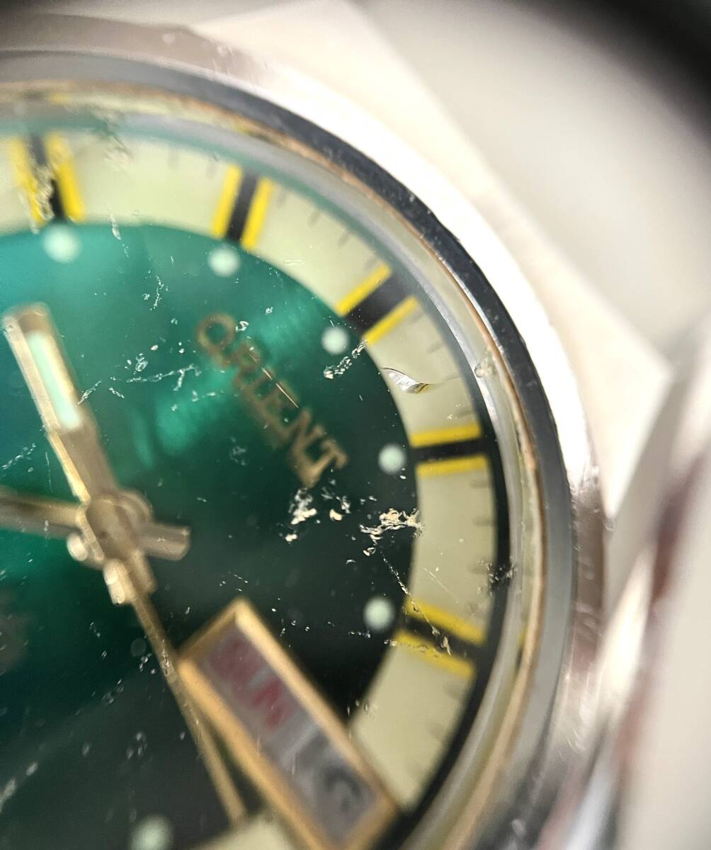 137941-12 ORIENT オリエント ハイエース グリーン文字盤 21JEWELS 自動巻 メンズ 時計 不動 ヴィンテージ アンティークの画像6