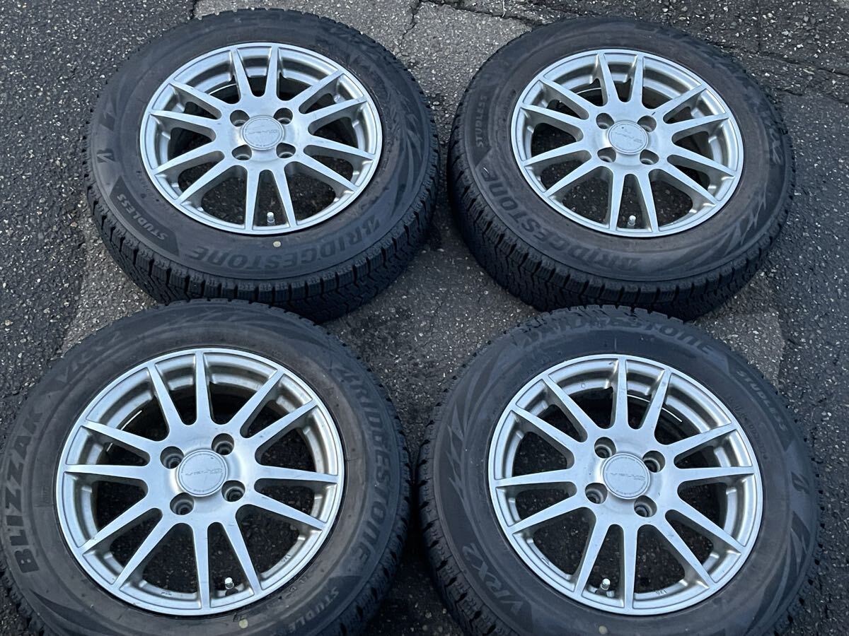 バリ溝イボ付き ブリザックVRX2 165/70R14 5.5J+42 100 4穴 ヴィッツ アクア マーチ ミラージュ ソリオ パッソ ルーミー タンクなどに!_画像1
