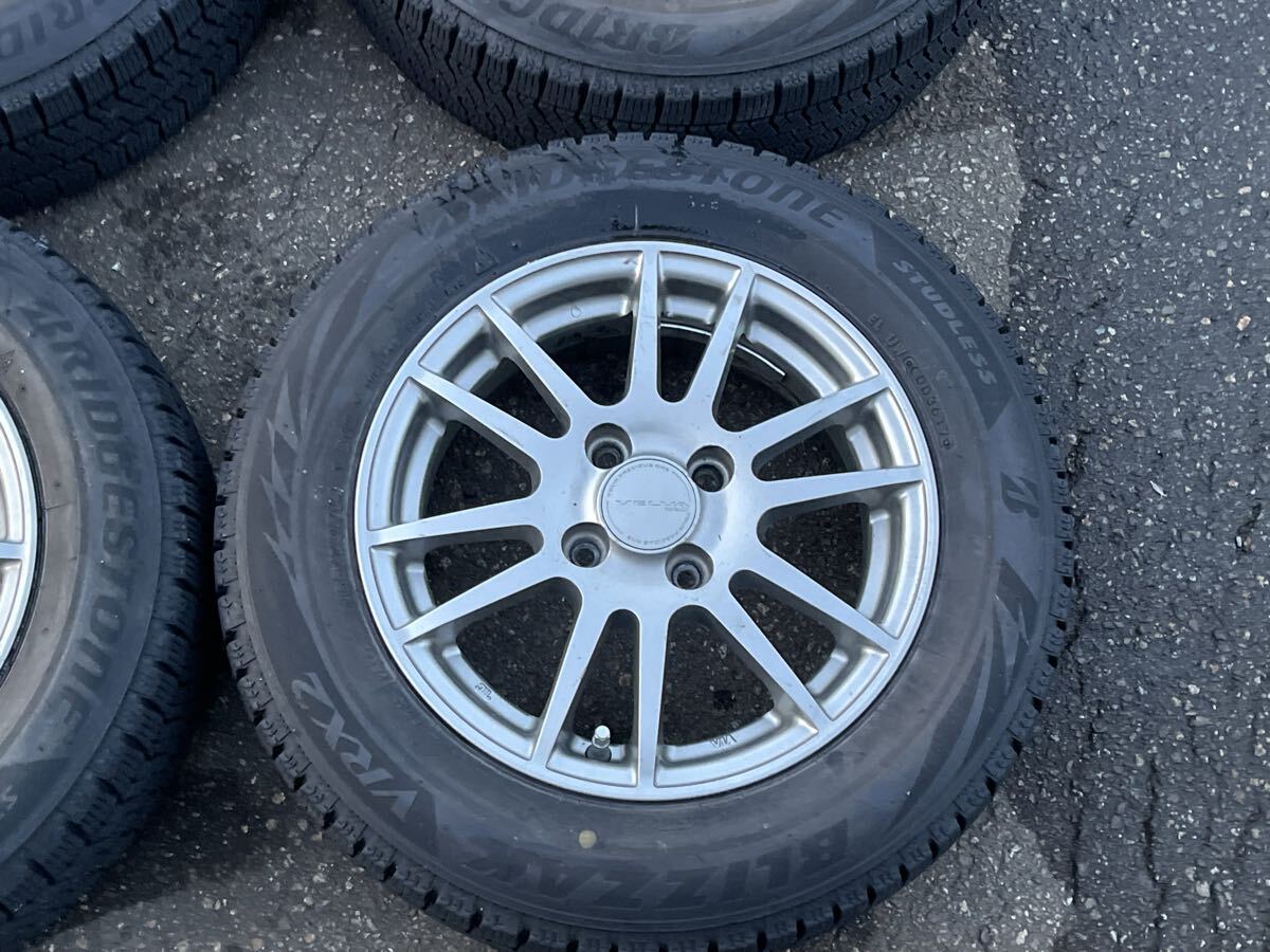 バリ溝イボ付き ブリザックVRX2 165/70R14 5.5J+42 100 4穴 ヴィッツ アクア マーチ ミラージュ ソリオ パッソ ルーミー タンクなどに!_画像4