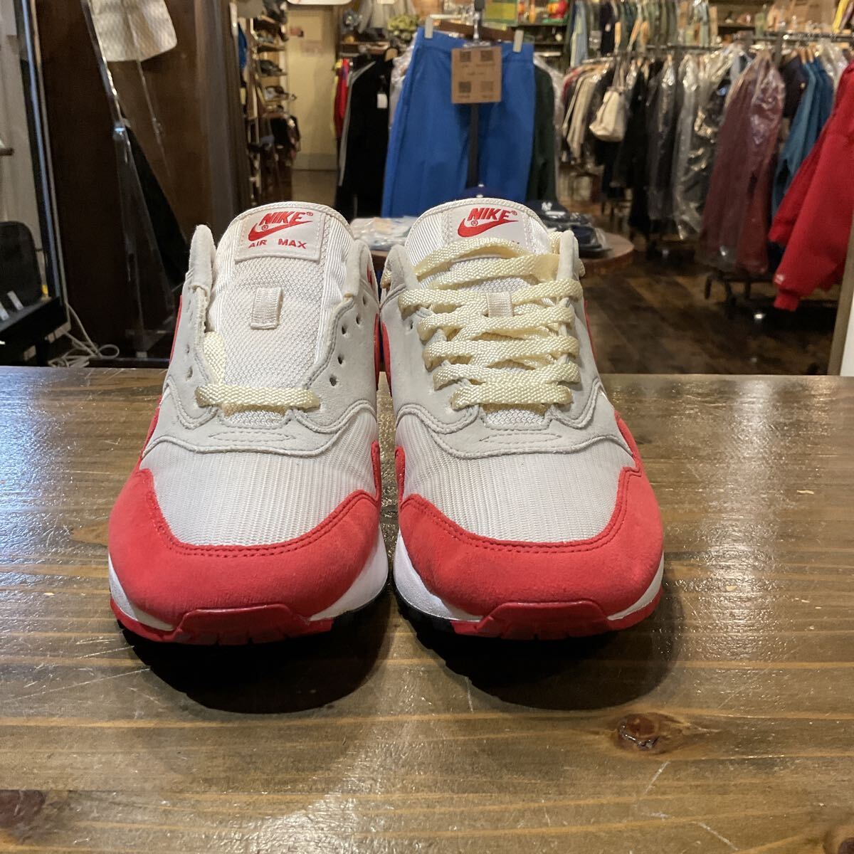 NIKE Nike AIR MAX 1 ANNIVERSARY air max 1 Anniversary красный белый 908375-100 US9 (27.0cm) б/у товар 