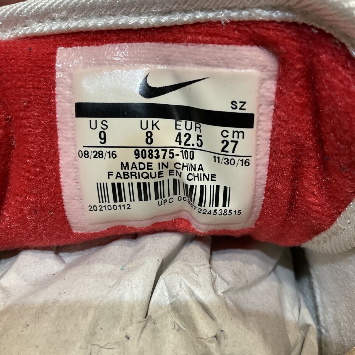 NIKE Nike AIR MAX 1 ANNIVERSARY air max 1 Anniversary красный белый 908375-100 US9 (27.0cm) б/у товар 