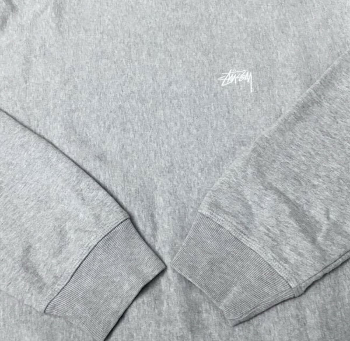 【現行】Stussy Logo Sweat Crew M Grey ステューシー スウェット プルオーバー トレーナー グレー 中古美品 21 AW ロゴ_画像3