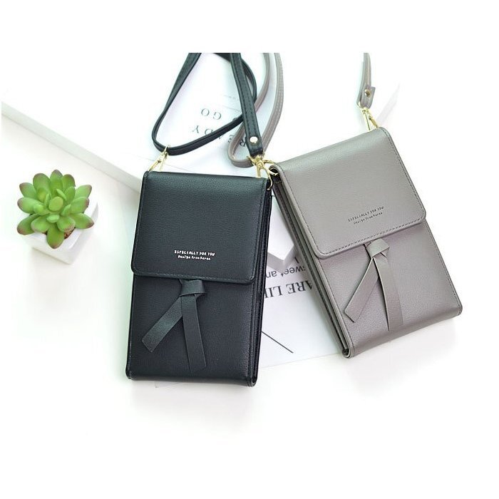 スマホポーチ スマホバッグ レディース プレゼント 新春セール 2025 クリスマス 2WAYポーチ(グレー)_画像3