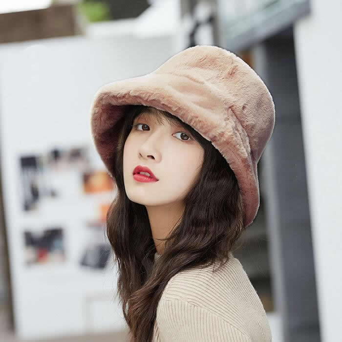 ファー バケットハット ボア 帽子 フェイクファー レディース 冬 コーデ おしゃれ もこもこ ふわふわ 2025 クリスマス(ベージュ)_画像1