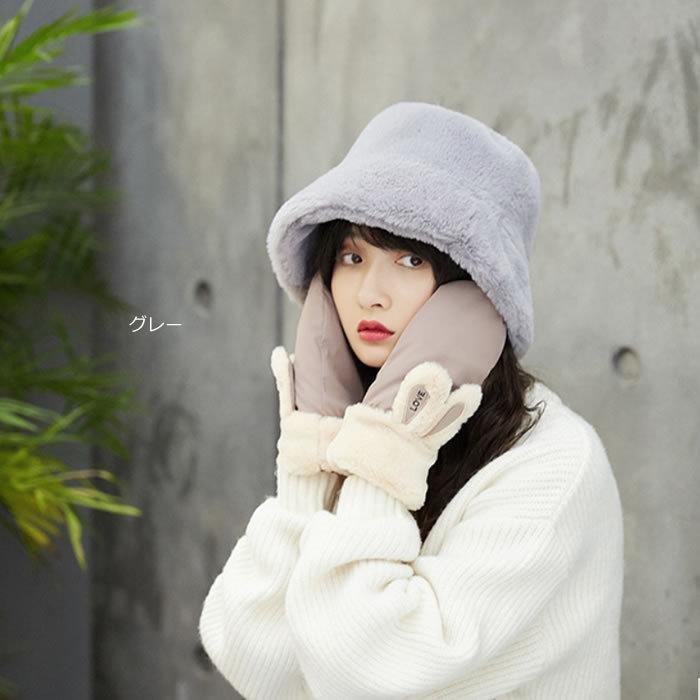 ファー バケットハット ボア 帽子 フェイクファー レディース 冬 コーデ おしゃれ もこもこ ふわふわ 2025 クリスマス(ブラウン)_画像8