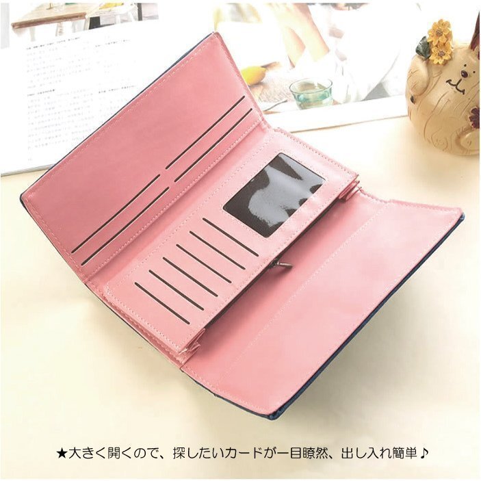 長財布 レディース クリスマス 新作 春財布 プレゼント 2022 人気 送料無料 プチプラ 開運 大容量 コンパクト (ネイビーブルー)_画像7