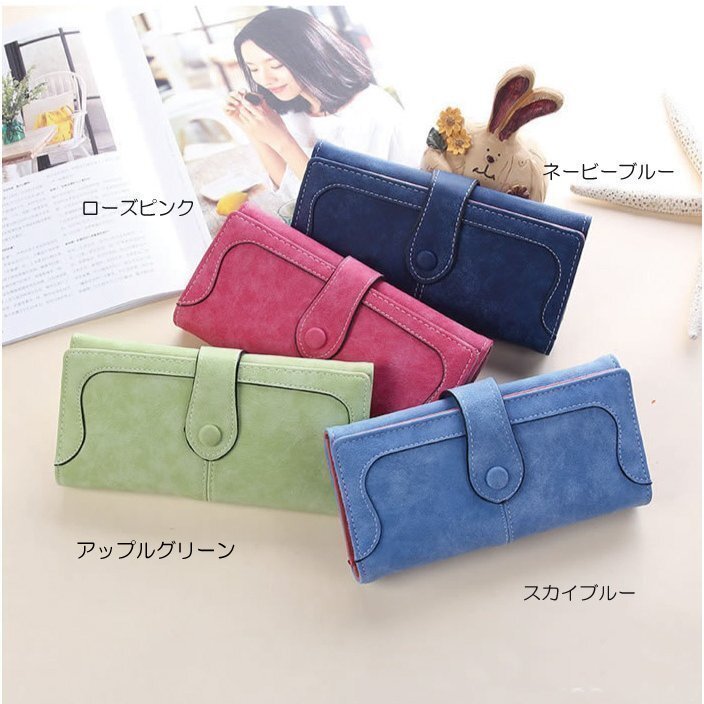 長財布 レディース クリスマス 新作 春財布 プレゼント 2022 人気 送料無料 プチプラ 開運 大容量 コンパクト (ネイビーブルー)_画像2