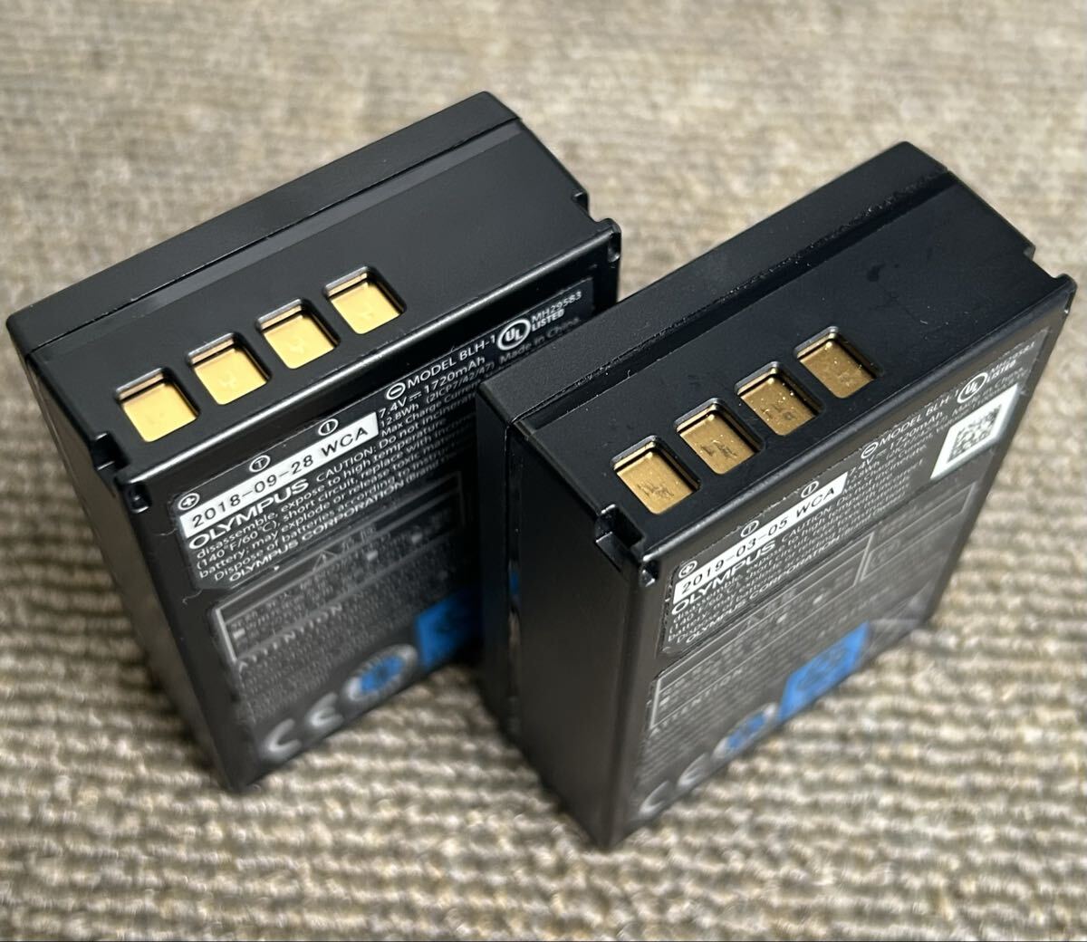 ［ OLYMPUS BLH-1 ×２］オリンパス純正 リチウムイオンバッテリー BLH-1 ×２個 (2019,2018年製) 　動作未確認品 ＊送料無料＊_画像2