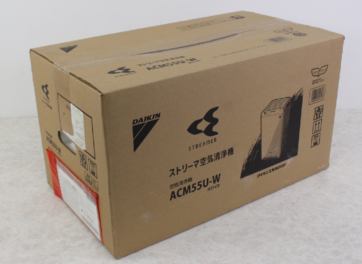 * нераспечатанный товар * DAIKIN ACM55U-W -тактный Lee ma очиститель воздуха Daikin белый наружная коробка царапина (2831567)