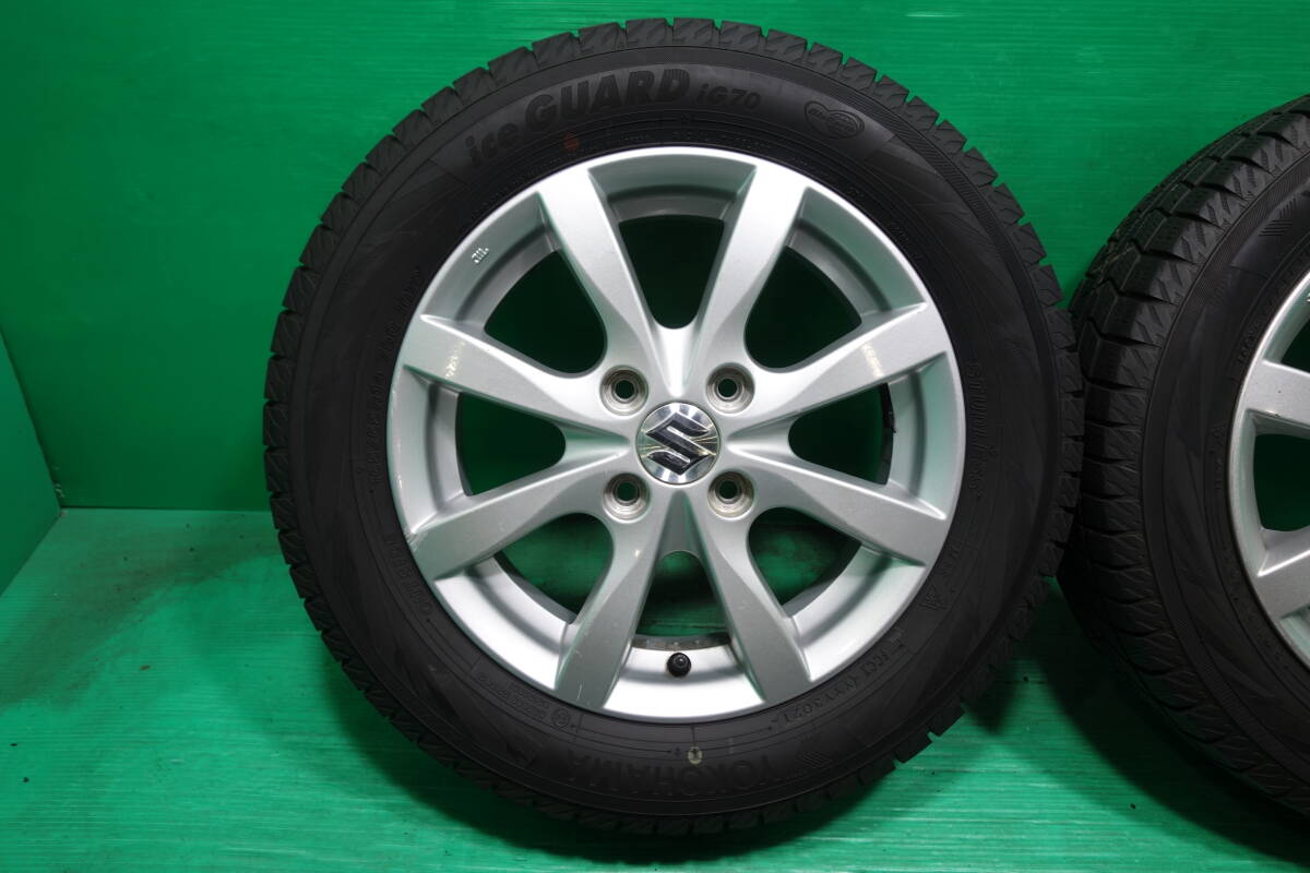 M3422-21 送料無料 165/65R14 スタッドレス 4本セット YOKOHAMA ice GUARD iG70 スズキ純正 ハスラー ソリオ Kei バランス調整済_画像2