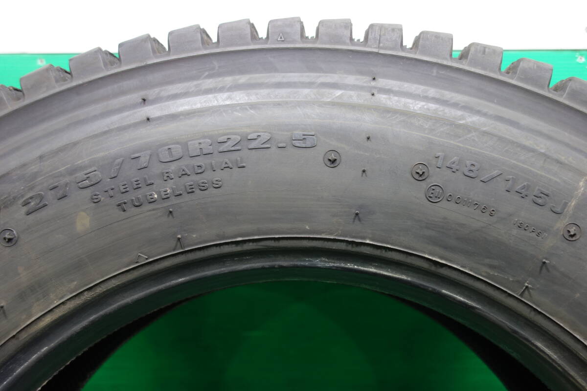 N158-20 送料無料 275/70R22.5 148/145J スタッドレス TB 2本 ダンロップ DECTES SP001 2020年製 大型 トラック 積載_画像5