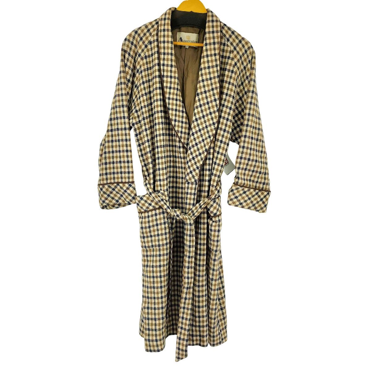 AQUASCUTUM(アクアスキュータム) チェック ガウンコート レディース M 中古 古着 0329_画像1