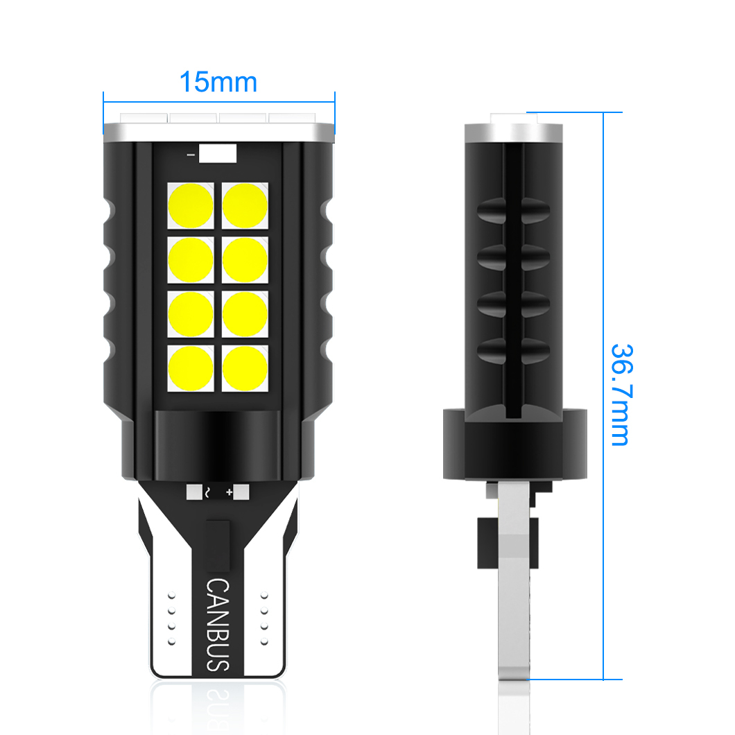 LEDバックランプ* T16 DC12V 3000ルーメン 6000K ホワイト 3030チップ 無極性 2本セット 90日保証[M便 0/1]_画像8