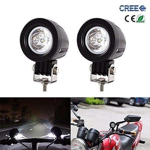 LEDワークライト 作業灯 DC12V/24V兼用 10W 700ルーメン 6000K ホワイト 広角60° 丸型 1連 2個セット 30日保証_画像5