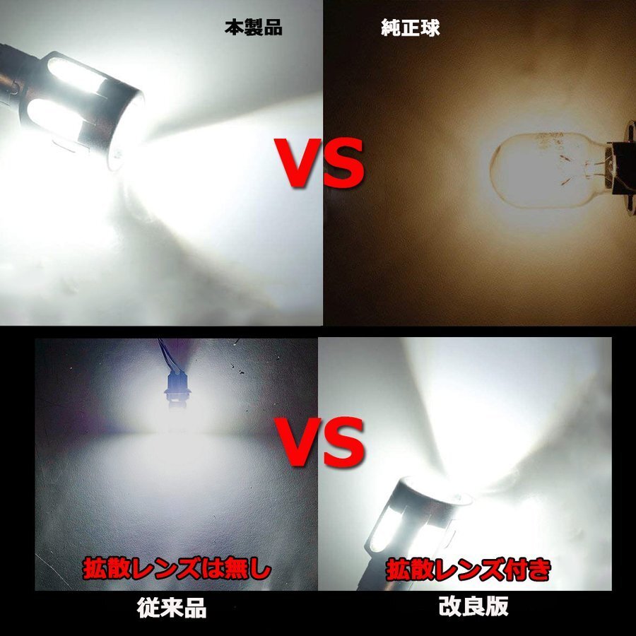 LEDバックランプ* T15/T16 DC12V 3000ルーメン 6000K ホワイト 無極性 2本セット 1年保証[M便 0/1]_画像7