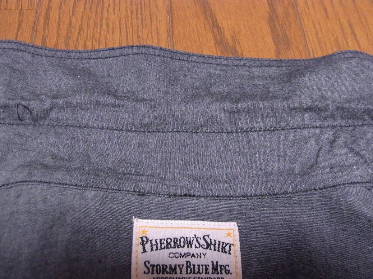 510-123/ прекрасный товар /PHERROW'S/ Fellows / вышивка / нашивка / автомобиль n пятно - рубашка work shirt /L