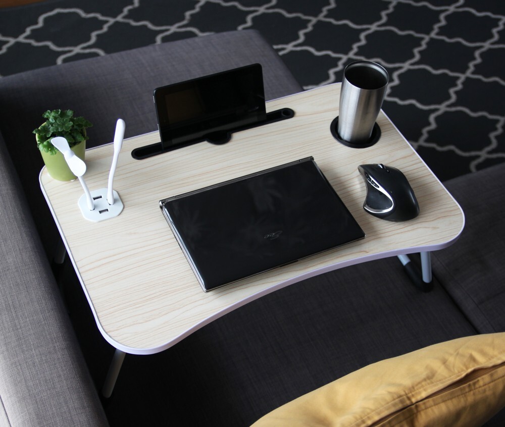 [ бесплатная доставка Kanagawa префектура из отправка ] складной стол USB порт есть ширина 60cm bed стол Mini стол PC стол центральный стол есть перевод 