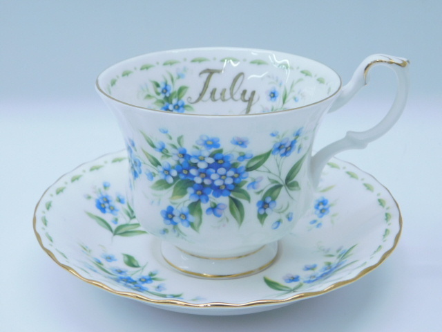 ★小1437 ロイヤルアルバート ROYAL ALBERT フラワーオブザマンスシリーズ カップ&ソーサー 5組 ティーカップ コーヒーカップ 12511061_画像2