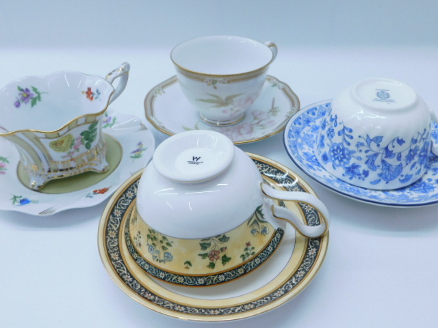 ★小1442 カップ＆ソーサー ウェッジウッド INDIA ノリタケ ガラコンテッサ ミントン ロイヤルアッシュモア ティーカップ 茶器 12511061_画像1