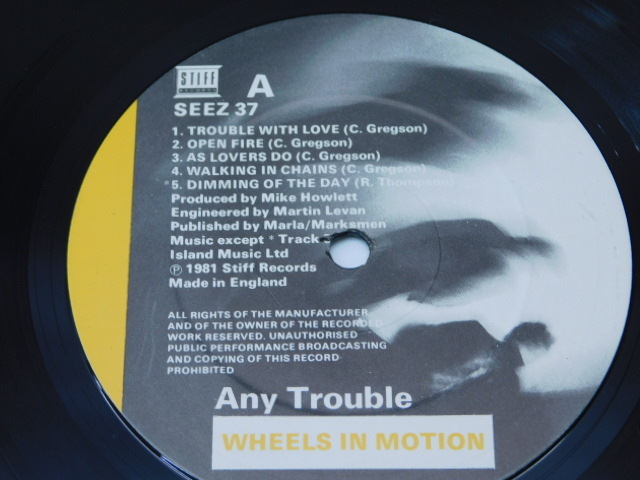 ★小1456 Any Trouble エニートラブル Wheels In Motion レコード LP LP盤 コレクター放出品 同梱可 32509081_画像4