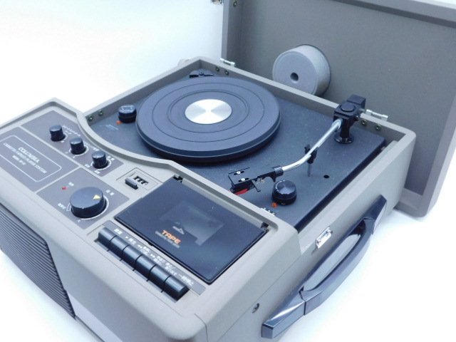 ★小1466 昭和レトロ コロンビア COLUMBIA GP-22 カセットターンテーブル カセット/3スピードプレーヤー レコードプレーヤー 元箱 92511071_画像1