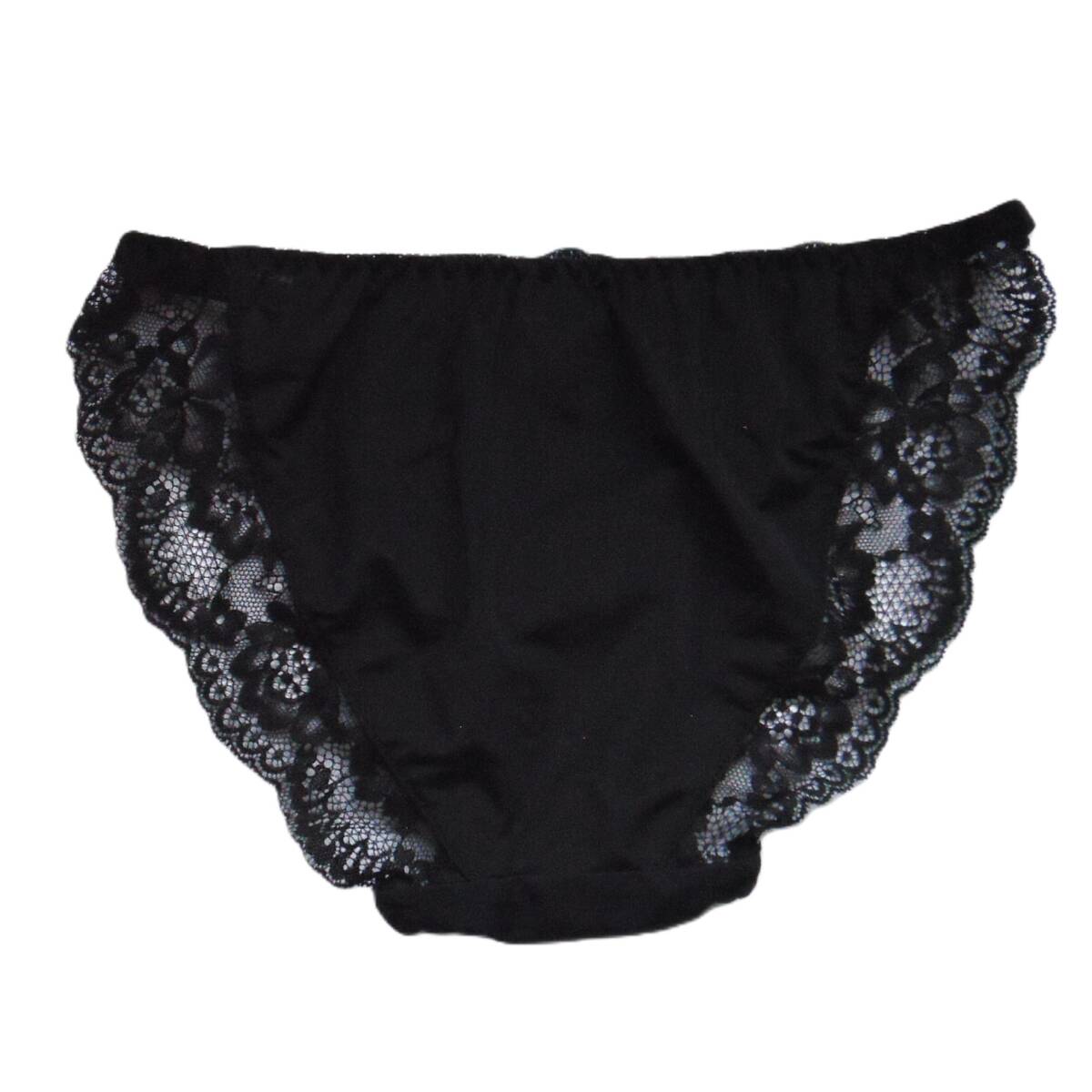 SANEI ゴージャスフラワー ショーツ LL サンエイ 上品さ&華やかさが絶妙 豪華なローズ刺繍レース 薔薇 パンツ ブラック×ブルー 新品送料込_画像2