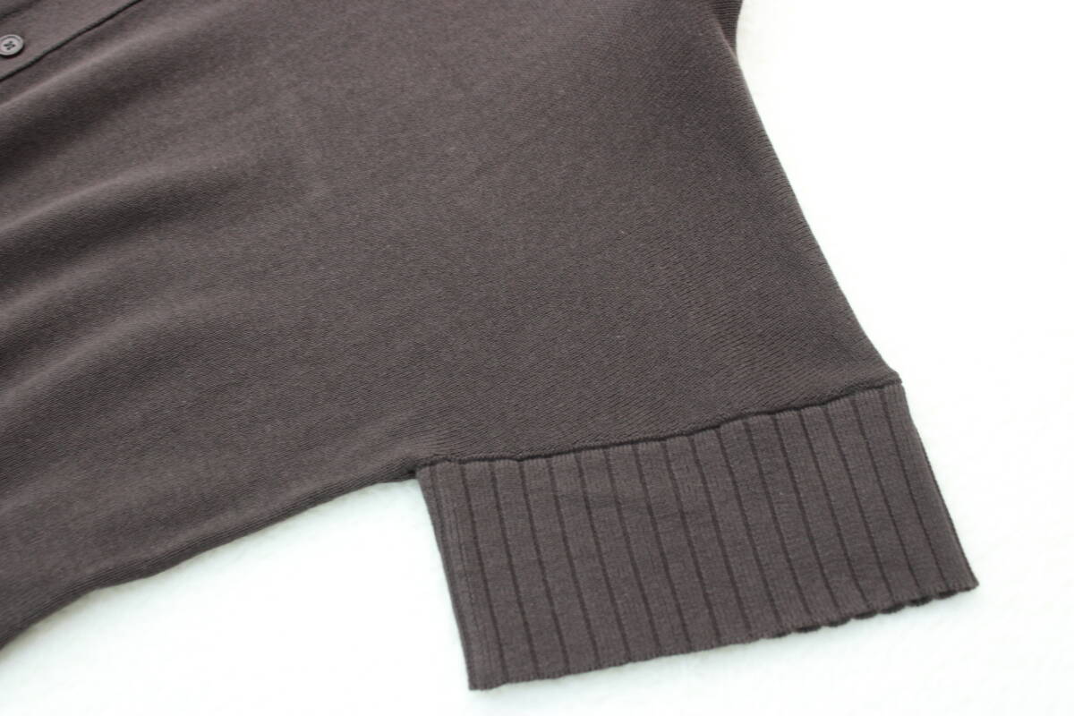 4003 新品タグ付き 前ボタン衿付きニットカットソー ブラウンMサイズ_画像5