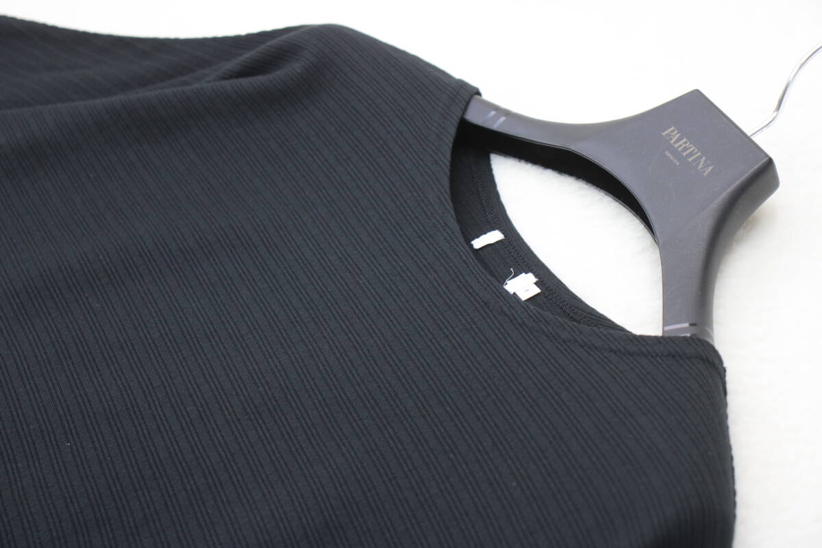 3475 新品 リブドルマンカットソー ブラックＦサイズ_画像3