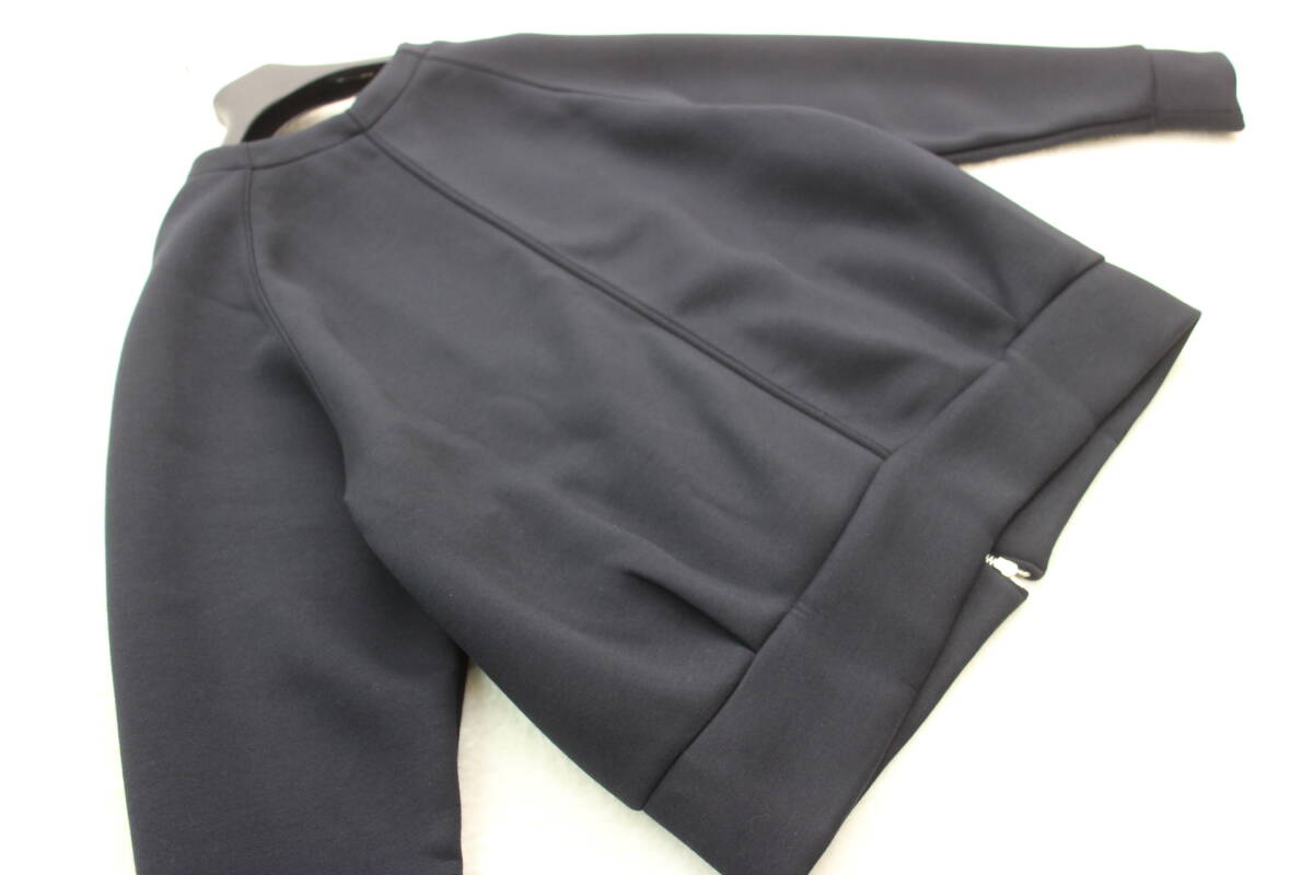 6539 新品 ダンボールノーカラーZIPブルゾン ネイビー38サイズ_画像9