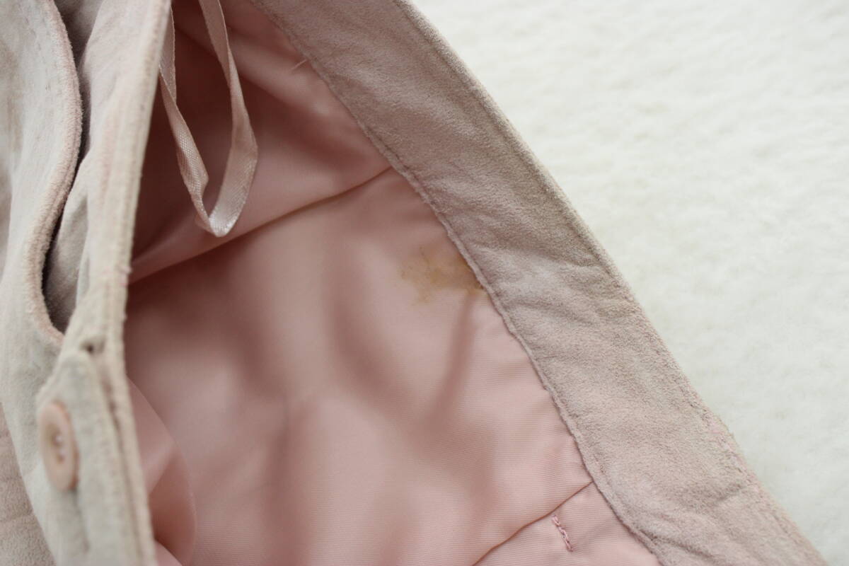 6596 新品タグ付き 高級本革レザーショートパンツ ピンク7号_画像5