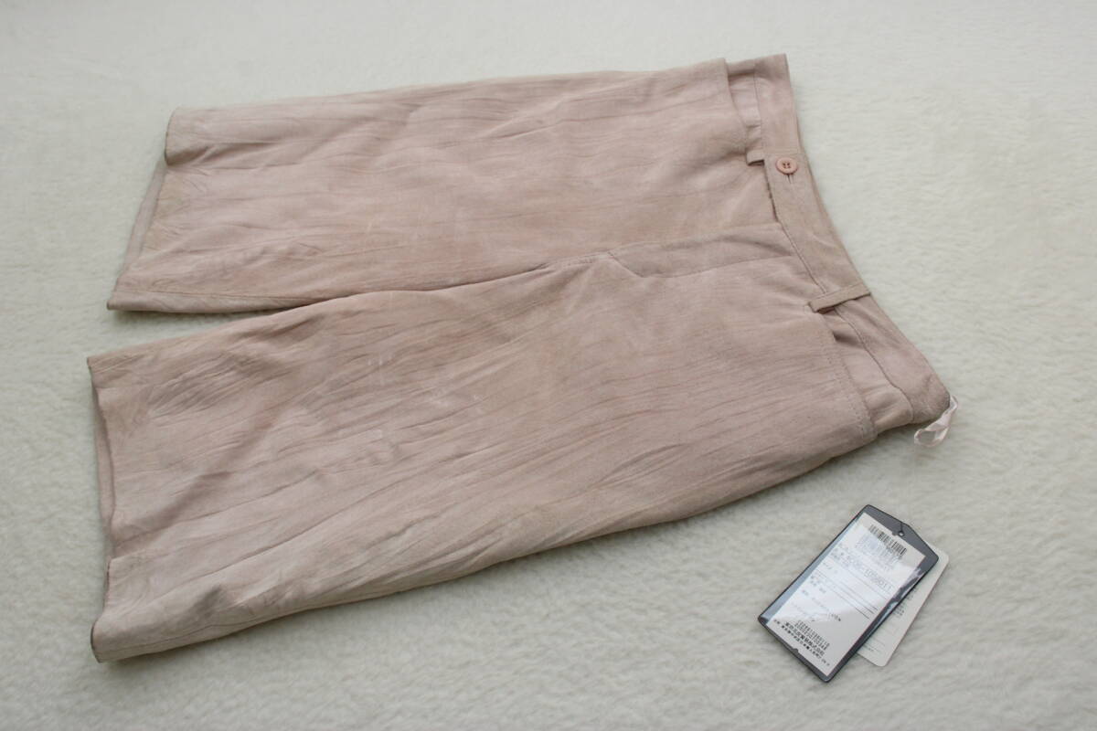 6596 新品タグ付き 高級本革レザーショートパンツ ピンク7号_画像1