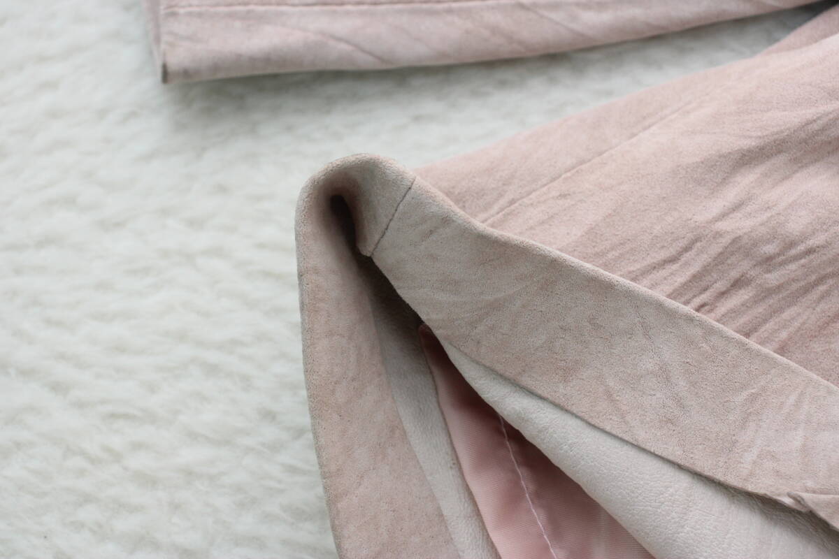 6596 新品タグ付き 高級本革レザーショートパンツ ピンク7号_画像8