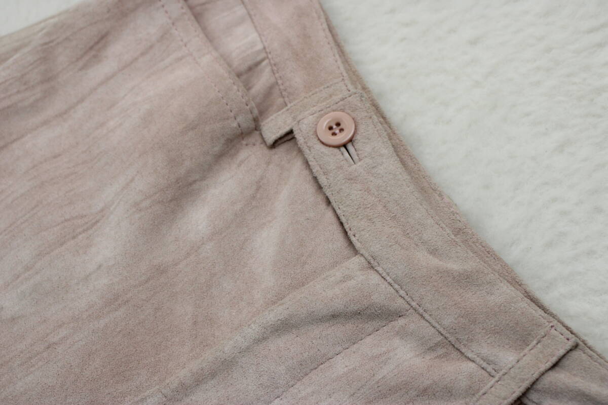 6596 新品タグ付き 高級本革レザーショートパンツ ピンク7号_画像4