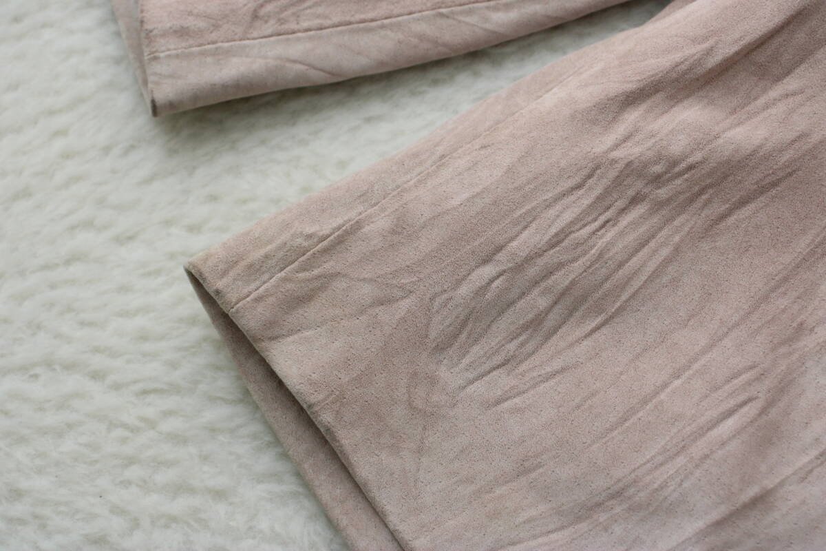 6596 新品タグ付き 高級本革レザーショートパンツ ピンク7号_画像7