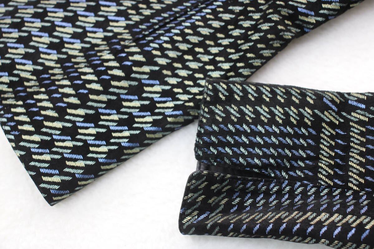 6714 新品タグ付き 高級本革レザーロングジャケット ブルー9号サイズ_画像6