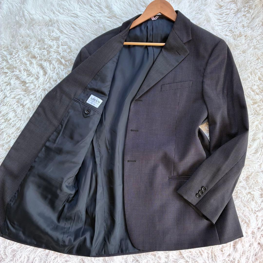 【極上】アルマーニ コレツィオーニ 希少生地× ハリーローゼン特注 スーツ ARMANI COLLEZIONI セットアップ イタリア製 44　ジャケット_画像2