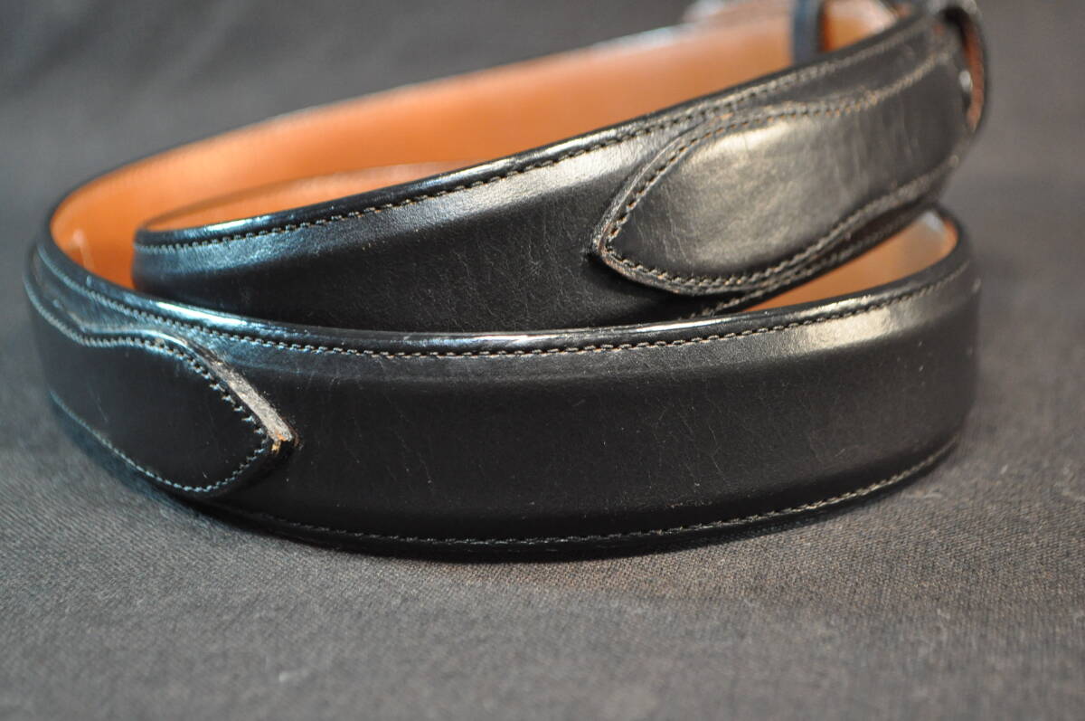 231　アメリカ製　ウエスタンブーツ老舗　ルケーシー社製　LUCCHESE　レンジャーベルト　黒仔牛革　サイズ32_画像2