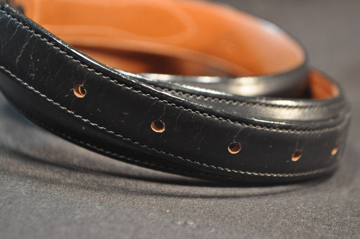 231　アメリカ製　ウエスタンブーツ老舗　ルケーシー社製　LUCCHESE　レンジャーベルト　黒仔牛革　サイズ32_画像3