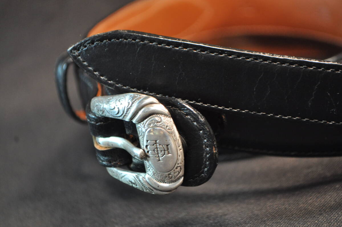 231　アメリカ製　ウエスタンブーツ老舗　ルケーシー社製　LUCCHESE　レンジャーベルト　黒仔牛革　サイズ32_画像4