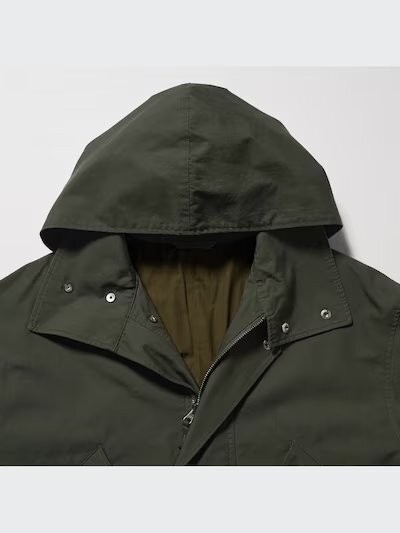 新品 Lサイズ UNIQLO U 2022 秋冬 フーデッド コート + 452375 57 OLIVE オリーブ ユニクロ_画像3