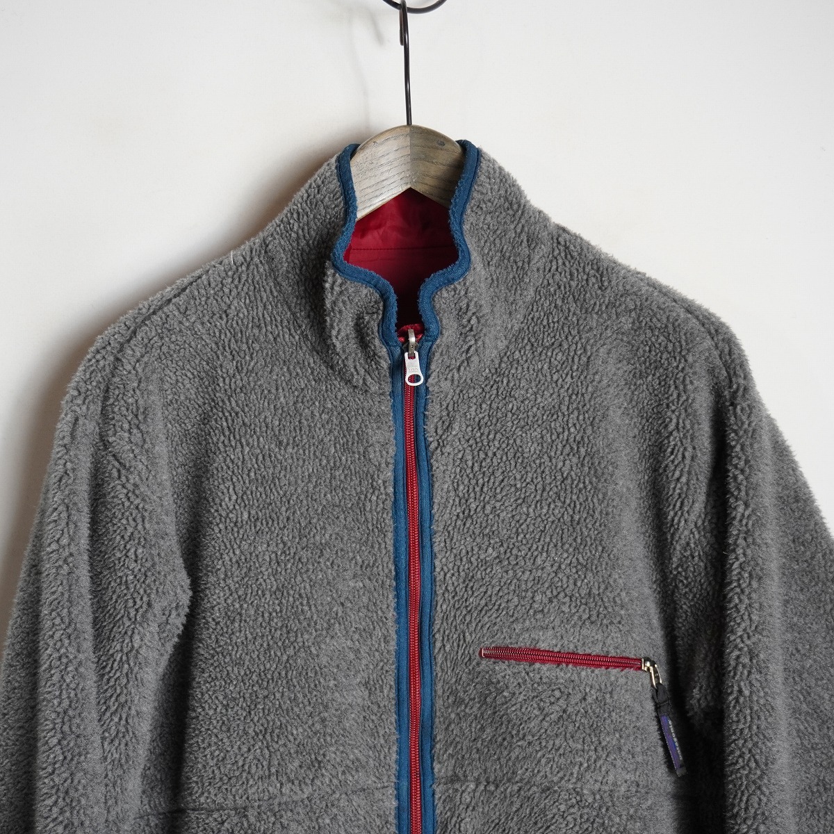 90S PATAGONIA パタゴニア Glissade Reversible Fleece Jacket グリセード リバーシブル フリース ジャケット パープル 29310 M灰赤 1124P_画像6