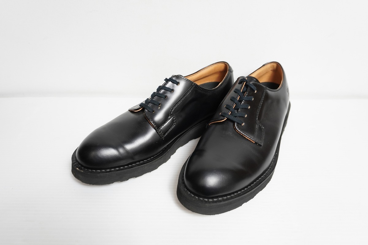 美品 DANNER ダナー レザー ポストマン シューズ ブーツ D-910110 ダンキャットソール サイズ9 MADE IN JAPAN ブラック黒 1122P_画像1