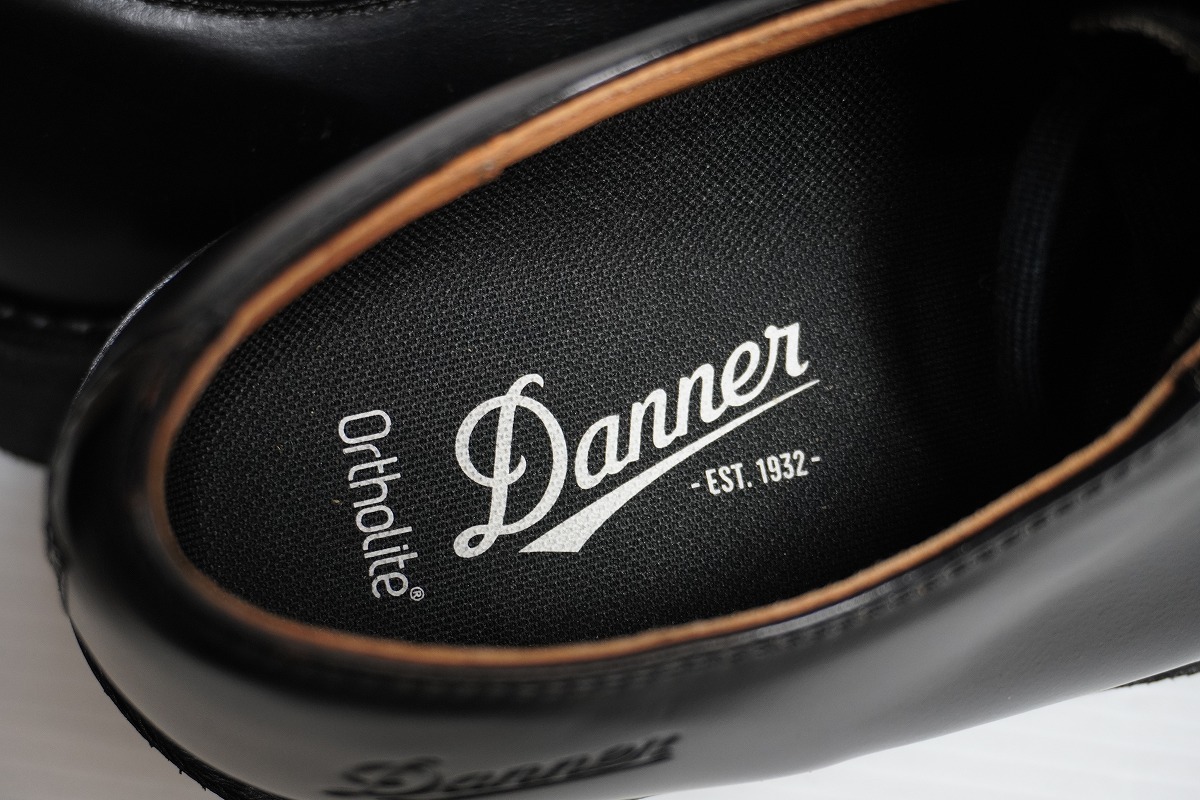 美品 DANNER ダナー レザー ポストマン シューズ ブーツ D-910110 ダンキャットソール サイズ9 MADE IN JAPAN ブラック黒 1122P_画像4